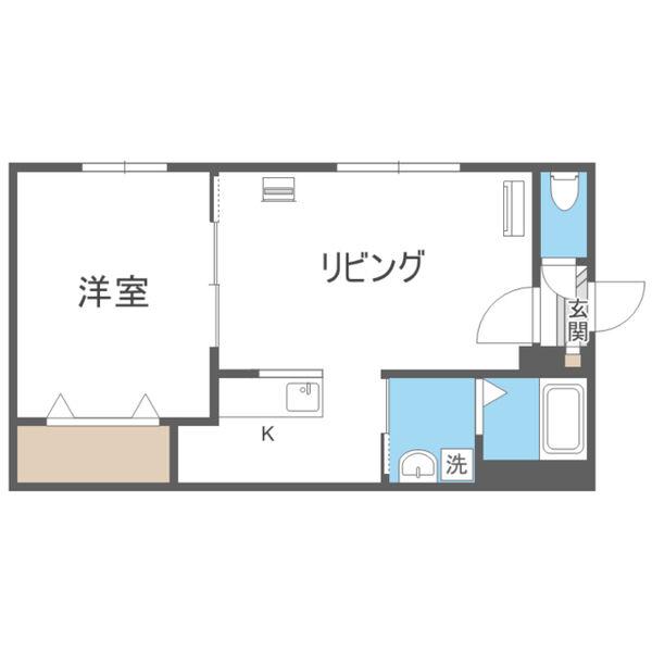 リージェントS札幌(1LDK/5階)の間取り写真