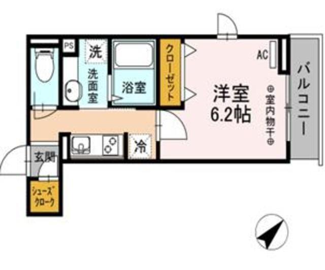 クリエスト(1K/1階)の間取り写真