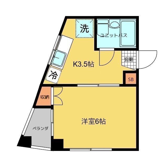 海老澤マンション(1K/2階)の間取り写真