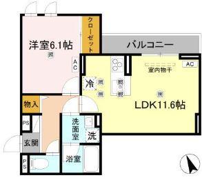 D-RESIDENCE川口3丁目W(1LDK/1階)の間取り写真