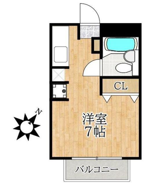 ガーデンハイム(ワンルーム/1階)の間取り写真