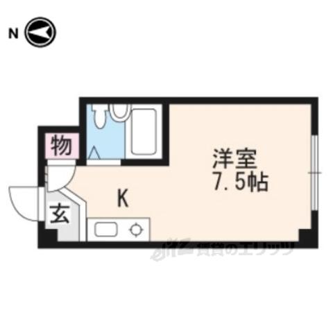 嘉門ハイツ(1K/3階)の間取り写真