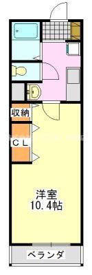 フラワーパレス小倉(1K/2階)の間取り写真
