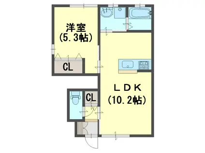 サン・フローラ池田III(1LDK/1階)の間取り写真