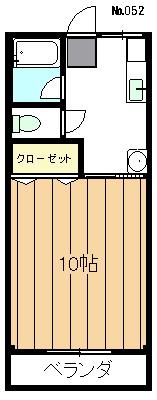 ドミトリ坂野(1K/1階)の間取り写真