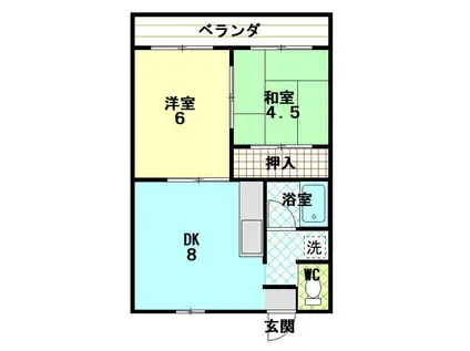 新町ビル(2DK/3階)の間取り写真