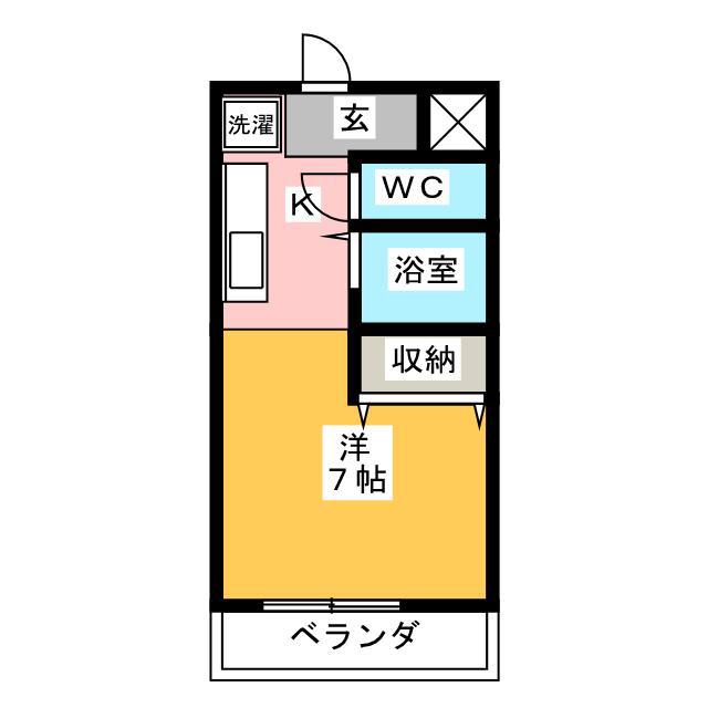 メゾン平成(1K/1階)の間取り写真