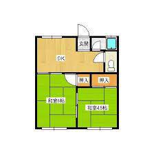 牧澤ハイツ(2DK/2階)の間取り写真