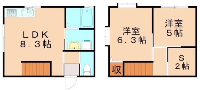 メゾネット中山(2SLDK/1階)の間取り写真