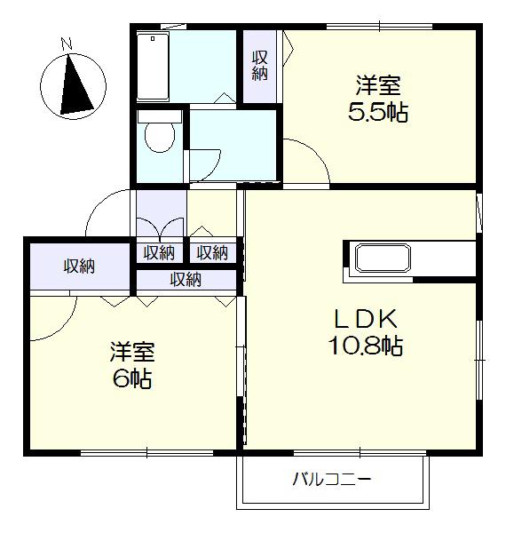 K-345(2LDK/1階)の間取り写真