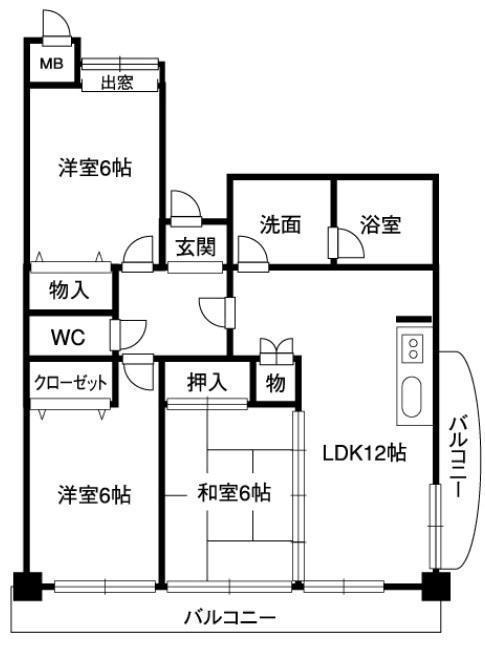 レジデンス マサノ-3(3LDK/3階)の間取り写真