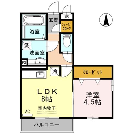 ETERNA イースト 201(1LDK/2階)の間取り写真