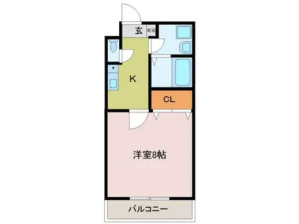 アルティス蛎瀬C(1K/1階)の間取り写真