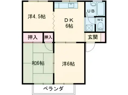 セジュールNARA(3DK/2階)の間取り写真