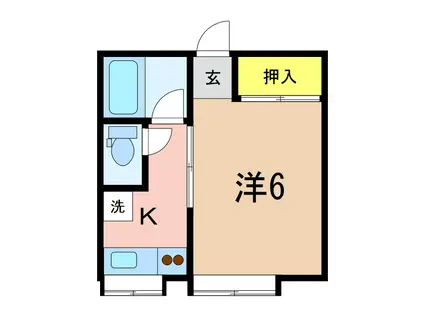 ふらッツなかよし(1K/1階)の間取り写真