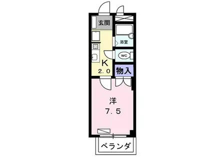 ヴィクトワール(1K/4階)の間取り写真