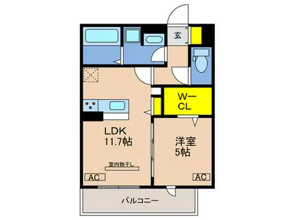 EUPHORIA籠池通(1LDK/1階)の間取り写真