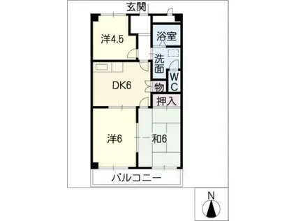 ファミール21(3DK/2階)の間取り写真