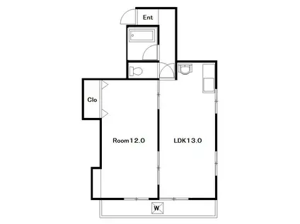 マンションたばた(1LDK/2階)の間取り写真