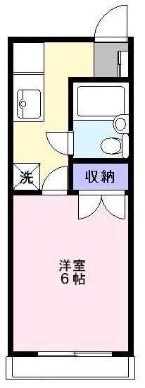 カーサ四谷(ワンルーム/1階)の間取り写真