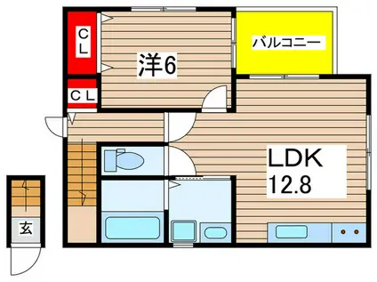 サン フォレスト(1LDK/2階)の間取り写真