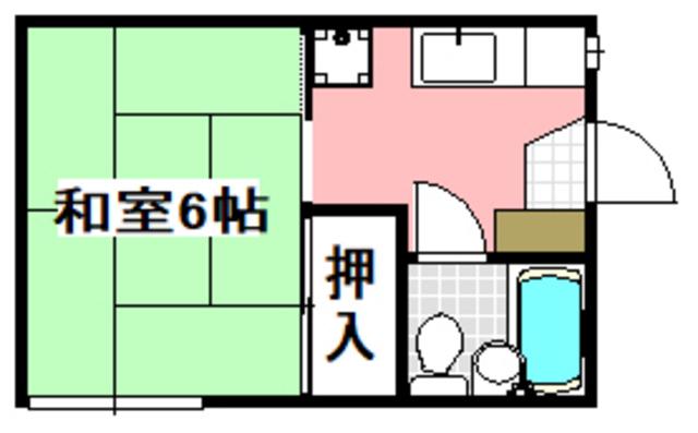 パインヒルズ(1K/1階)の間取り写真