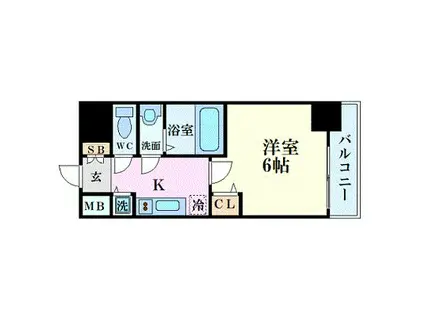 プレサンス難波駅前(1K/8階)の間取り写真