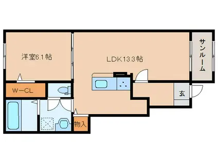 グランメゾンN(1LDK/1階)の間取り写真