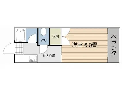 ふじコーポ(1K/3階)の間取り写真