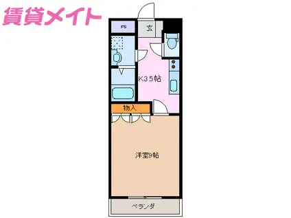 ルーミンズヒル(1K/1階)の間取り写真