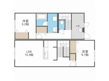 カノア銭函(2LDK/1階)の間取り写真