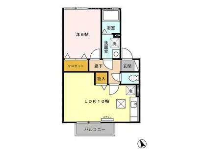 プリメゾンフーガ(1LDK/2階)の間取り写真