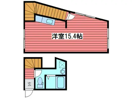 サンリバー西岡V(ワンルーム/2階)の間取り写真