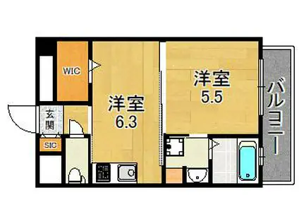 CITYSPIRE鶴見(1DK/5階)の間取り写真