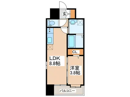 サンヒルズ県庁東(1LDK/5階)の間取り写真