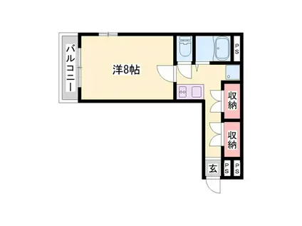 ルークレジデンス姫路III(1K/5階)の間取り写真