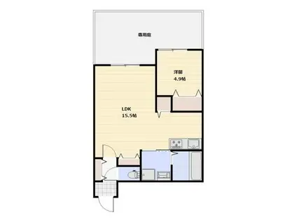 グランデール(1LDK/3階)の間取り写真