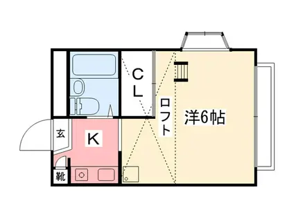 ブランミュゼ甲子園(ワンルーム/2階)の間取り写真