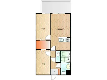 オーヴィジョンクラス新下関(2LDK/6階)の間取り写真