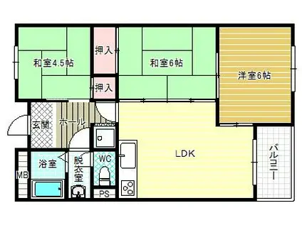 ガーデンハイツ杉本(3LDK/3階)の間取り写真