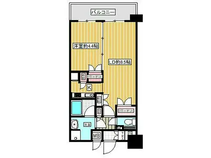 レジデンスエアポート(1LDK/11階)の間取り写真