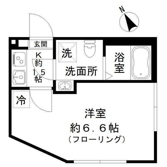 NJクロス(1K/2階)の間取り写真