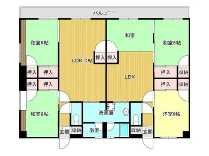 グランカーサ清蘭(6LDK/3階)の間取り写真