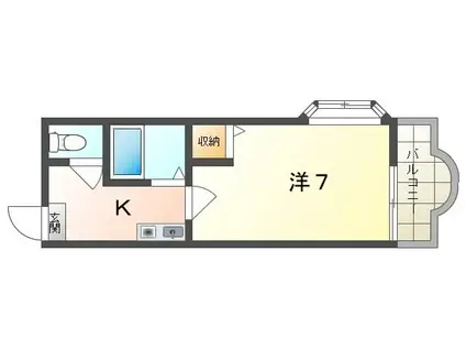 黒原ハイツ(1K/3階)の間取り写真
