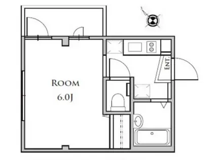 メゾンフラワー西新宿(1K/2階)の間取り写真