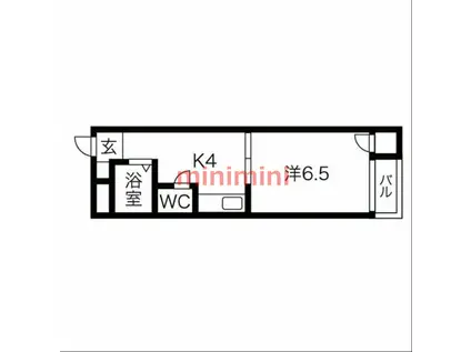 ダンディーA(1K/2階)の間取り写真