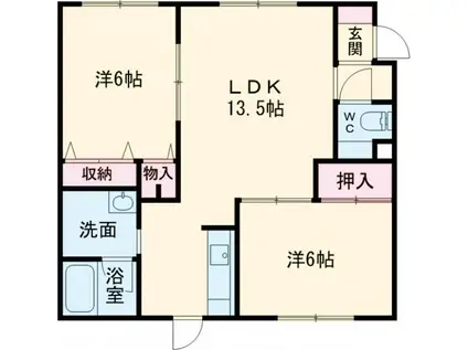 フルーツ パト(2LDK/2階)の間取り写真