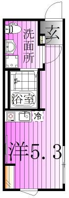 WILLE NISHIARAI II(ワンルーム/2階)の間取り写真