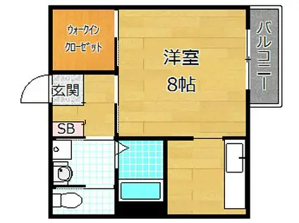 クリスタルビューハイツ(1K/2階)の間取り写真