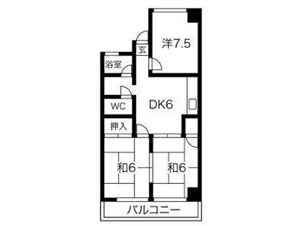 日鉄ビル(3DK/4階)の間取り写真
